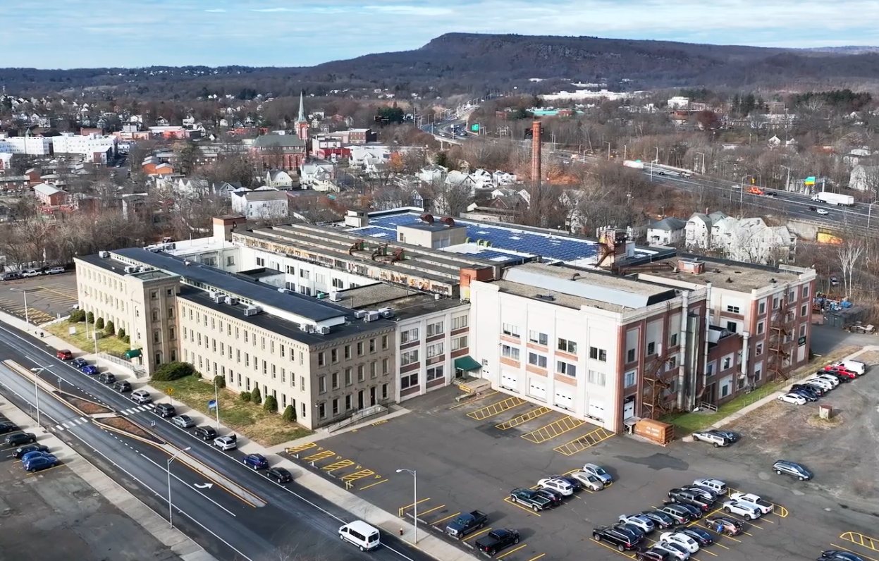 Aerial view of the Meriden Enterprise Center, home of Highpower Security Products
