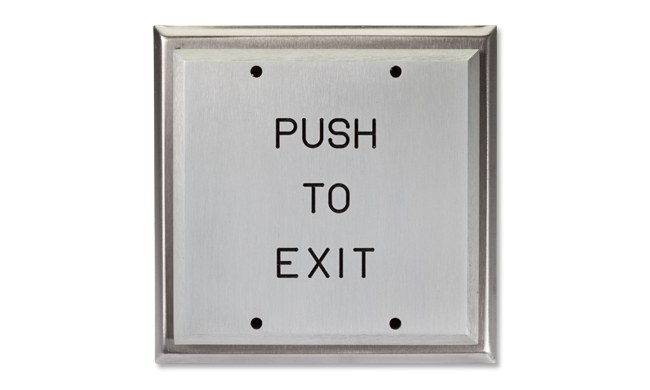 Pushplate 200 engraved PUSH TO EXIT