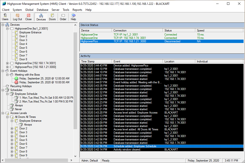 Access Control System Software - HMS Access Control Software- Highpower  Security Products LLC